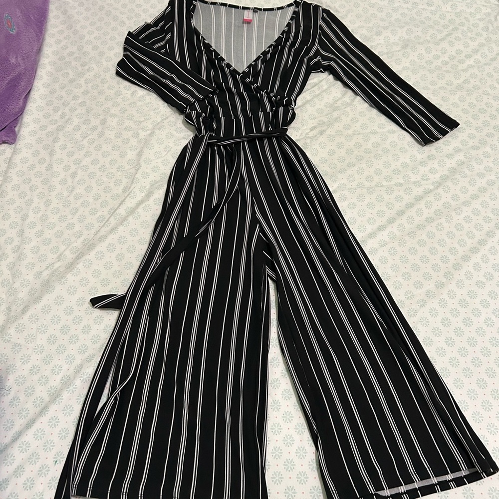 Gildan Black and White Striped Bodysuit